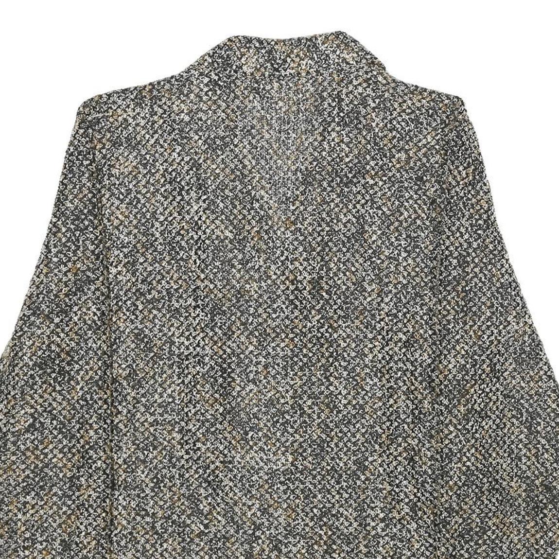 MACELTON Womens Grey & Beige Button Jacket UK 18 Cotton Blend Tweed Classic