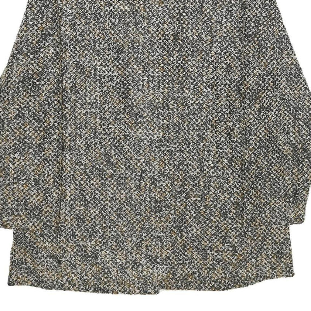 MACELTON Womens Grey & Beige Button Jacket UK 18 Cotton Blend Tweed Classic