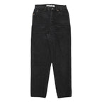 AUTHENTIC Womens Relaxed Fit Black Denim Jeans W27 L28 Cotton Blend Zip