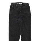 AUTHENTIC Womens Relaxed Fit Black Denim Jeans W27 L28 Cotton Blend Zip