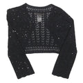 MAX MARA Womens Black Crochet Jacket M Polyester Blend Cropped Stylish