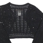 MAX MARA Womens Black Crochet Jacket M Polyester Blend Cropped Stylish