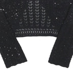 MAX MARA Womens Black Crochet Jacket M Polyester Blend Cropped Stylish