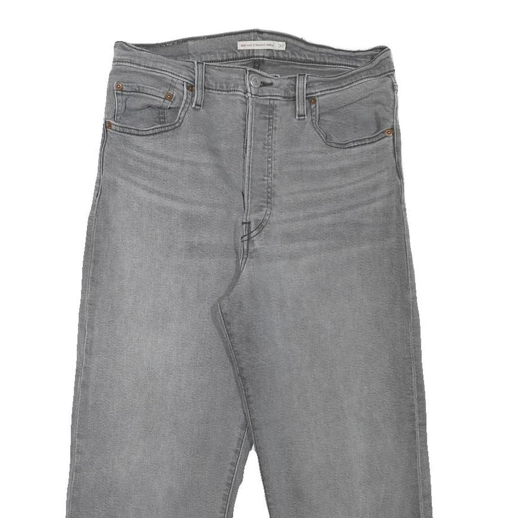 LEVI'S Womens Grey Regular Straight Denim Medium Wash W29 L21 Wide Leg Jeans