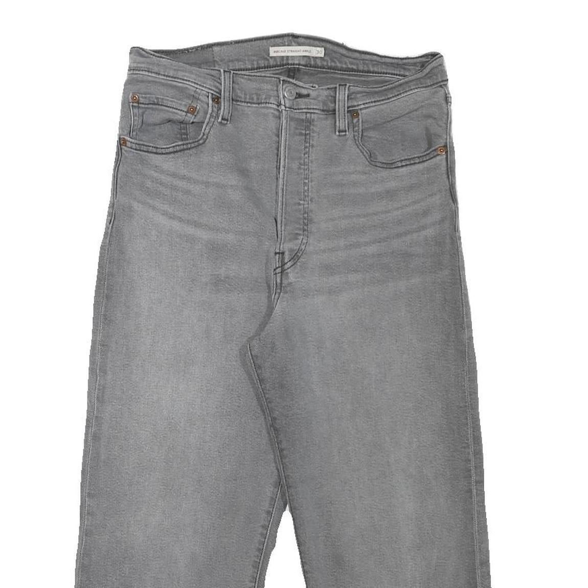 LEVI'S Womens Grey Regular Straight Denim Medium Wash W29 L21 Wide Leg Jeans