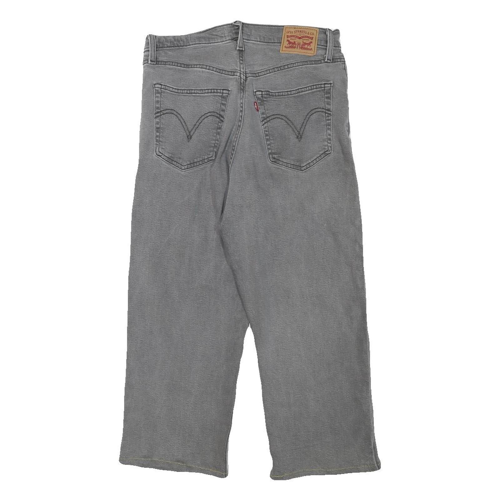 LEVI'S Womens Grey Regular Straight Denim Medium Wash W29 L21 Wide Leg Jeans