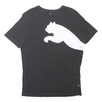 PUMA Mens Black Graphic T-Shirt S Short Sleeve Crew Neck Cotton Blend