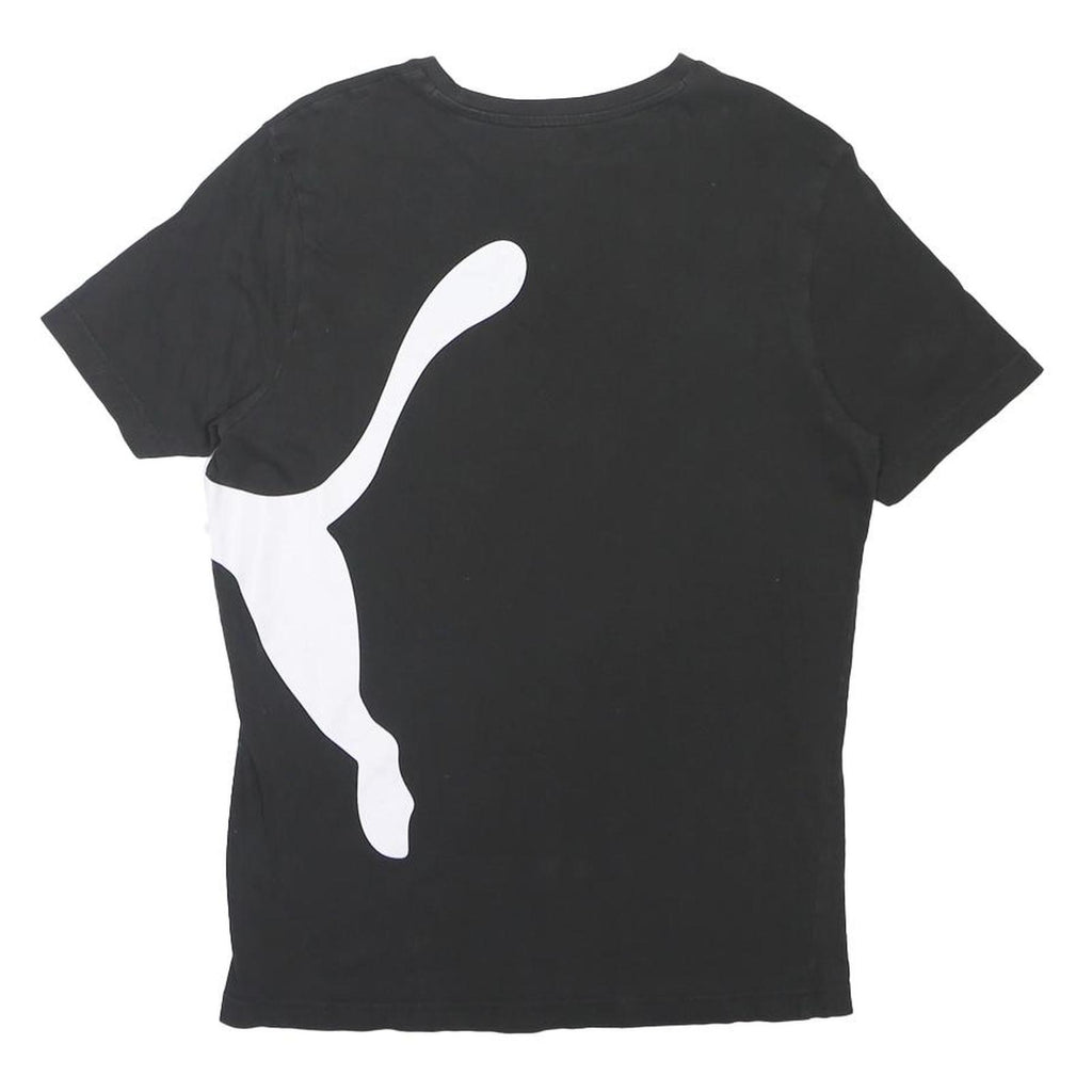 PUMA Mens Black Graphic T-Shirt S Short Sleeve Crew Neck Cotton Blend