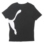 PUMA Mens Black Graphic T-Shirt S Short Sleeve Crew Neck Cotton Blend