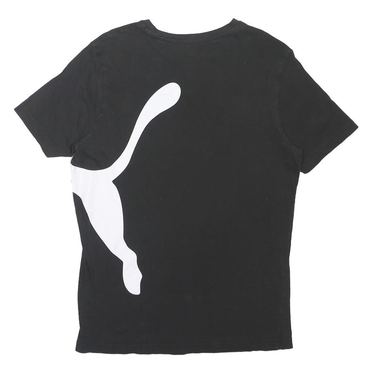 PUMA Mens Black Graphic T-Shirt S Short Sleeve Crew Neck Cotton Blend