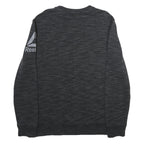 REEBOK Mens Black Crew Neck L Sweatshirt Cotton Blend Casual Sportswear