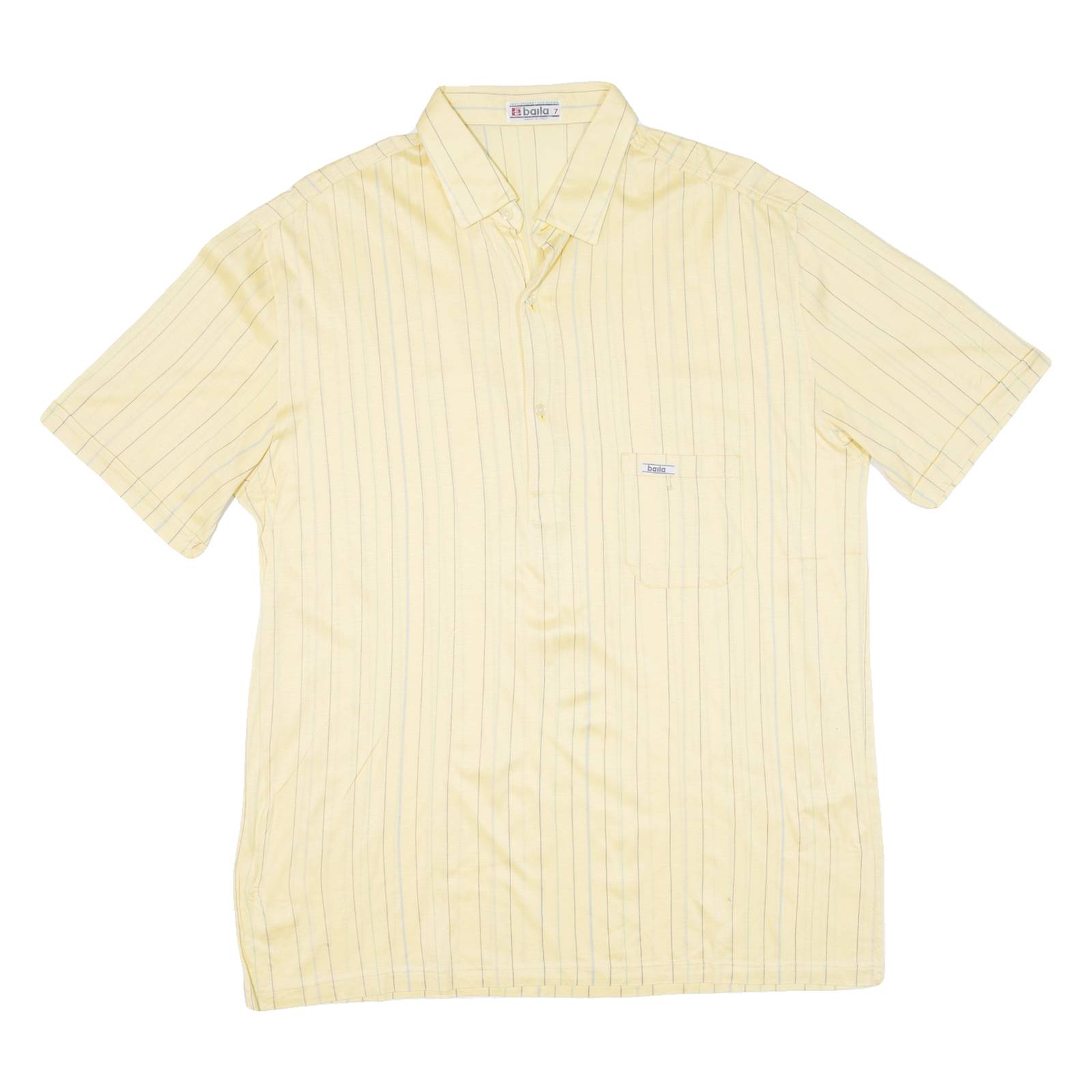 BAILA Mens Polo Shirt Yellow Striped L