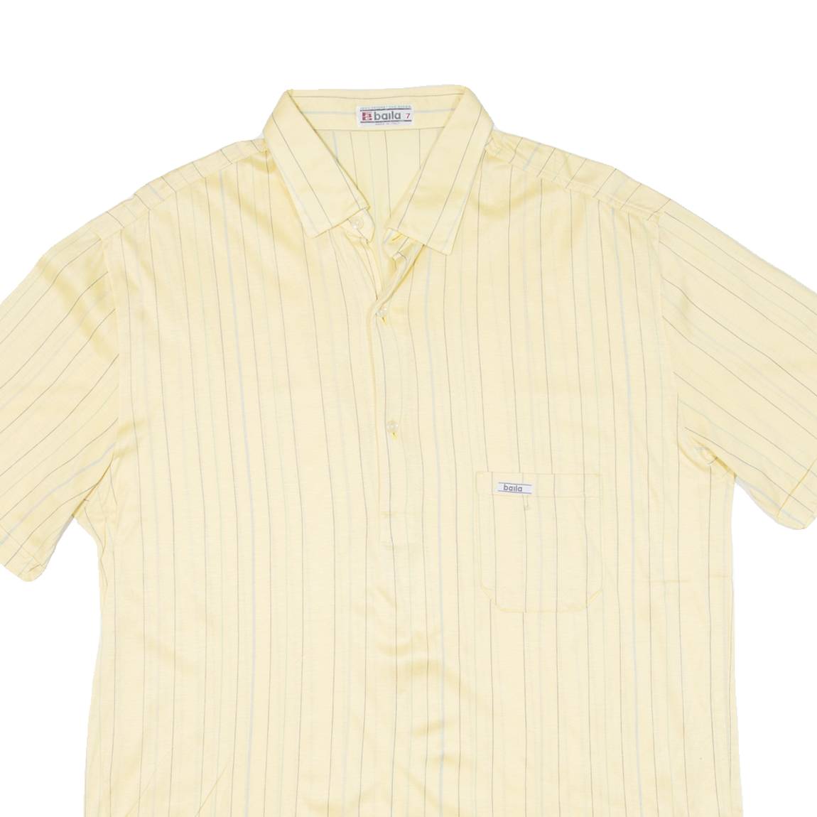 BAILA Mens Polo Shirt Yellow Striped L