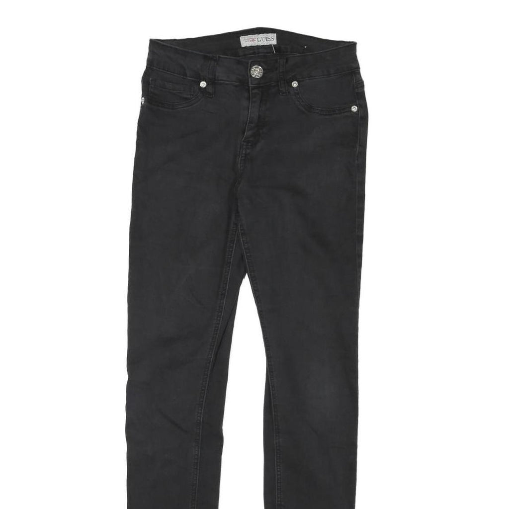 GUESS Womens Slim Black Denim Jeans W25 L28 Skinny Cotton Blend Zip
