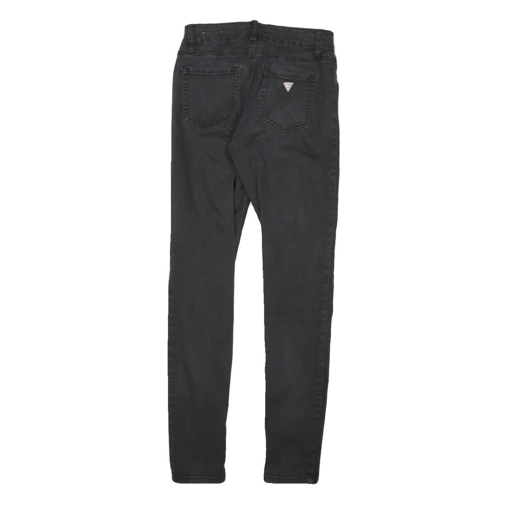 GUESS Womens Slim Black Denim Jeans W25 L28 Skinny Cotton Blend Zip
