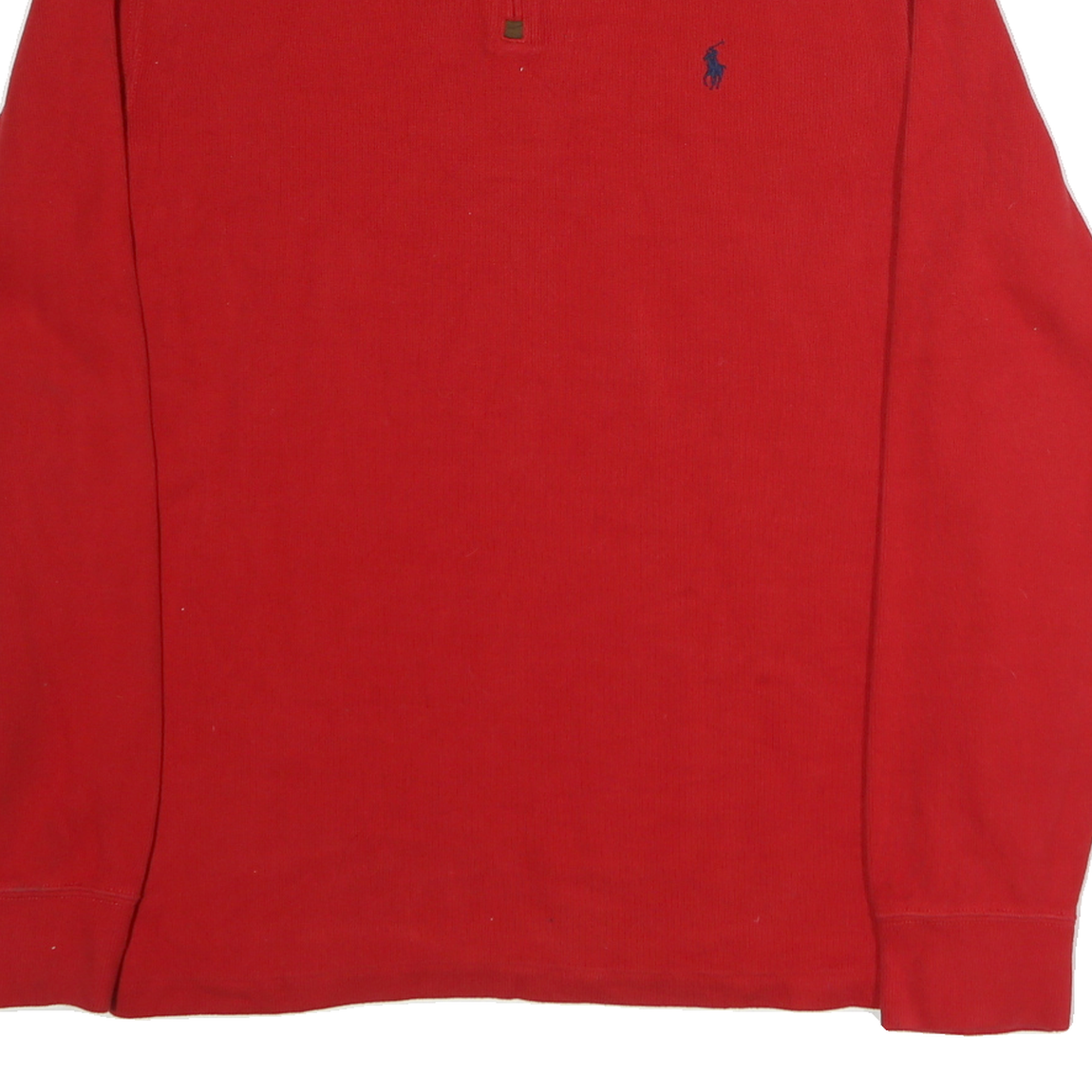 POLO RALPH LAUREN Mens Red Plain Cotton Pullover Crew Neck Jumper L Classic