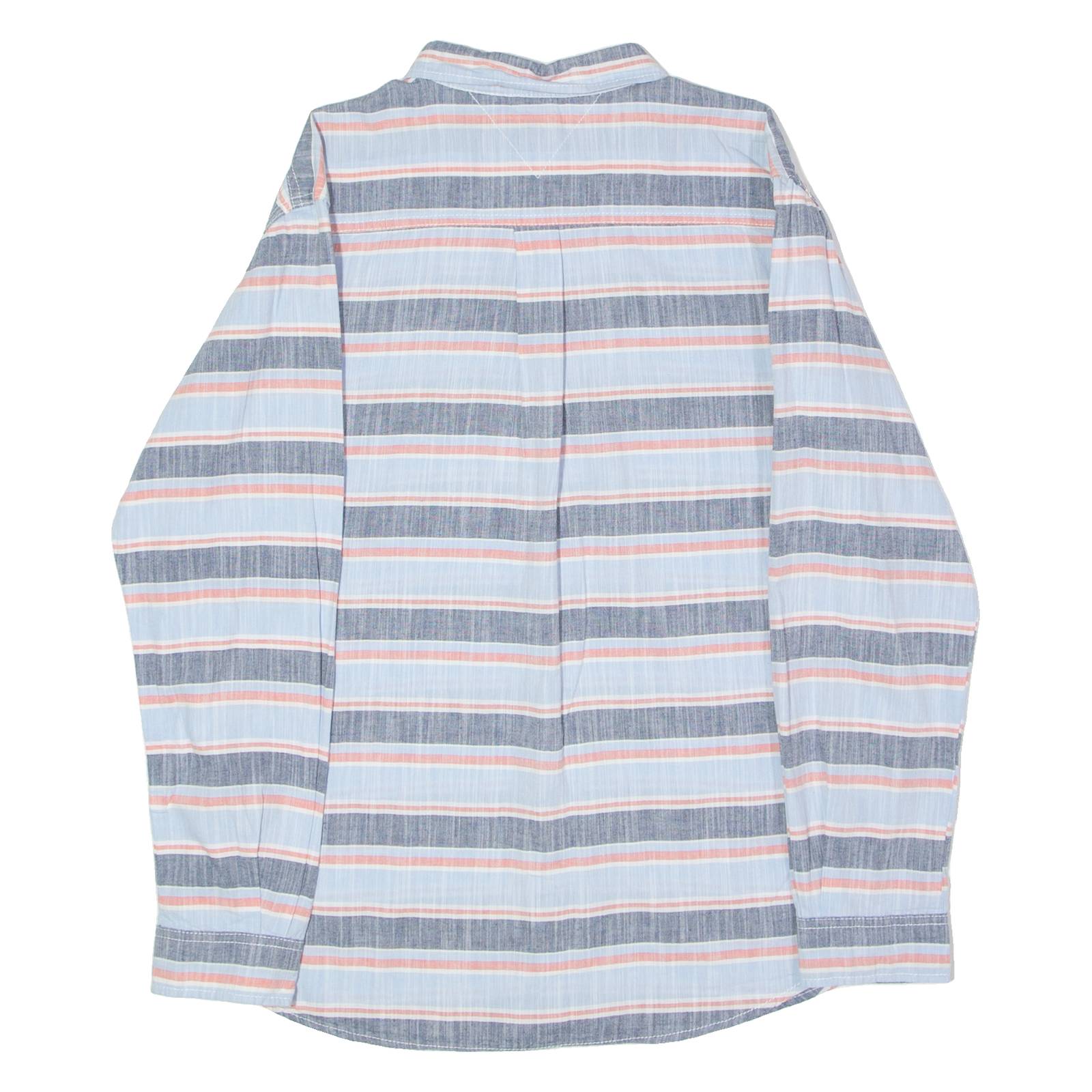 TOMMY HILFIGER Womens Shirt Blue Striped Long Sleeve XL