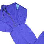 KAELIN Womens Blue Lined Dungarees Regular Fit Polyester Blend UK 10 W30 L31 Zip