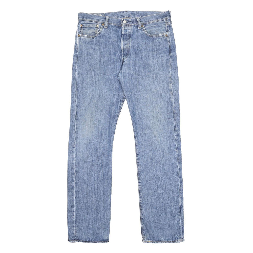 LEVI'S 501 BIG E Mens Blue Regular Straight Denim Cotton Light W36 L34 Button