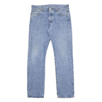 LEVI'S 501 BIG E Mens Blue Regular Straight Denim Cotton Light W36 L34 Button