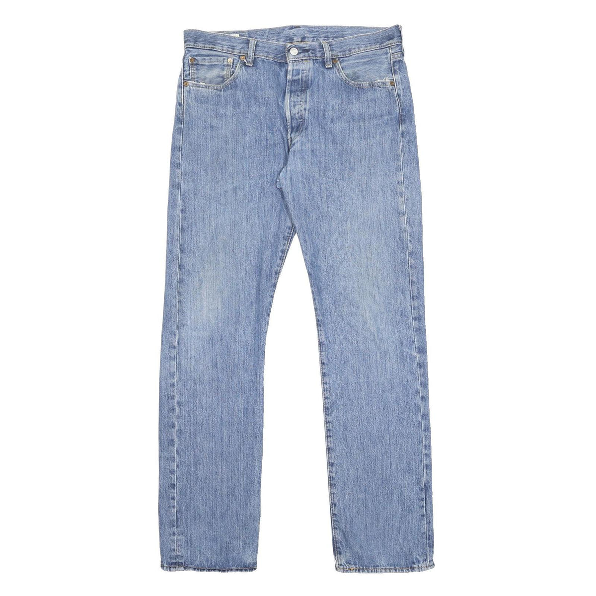 LEVI'S 501 BIG E Mens Blue Regular Straight Denim Cotton Light W36 L34 Button