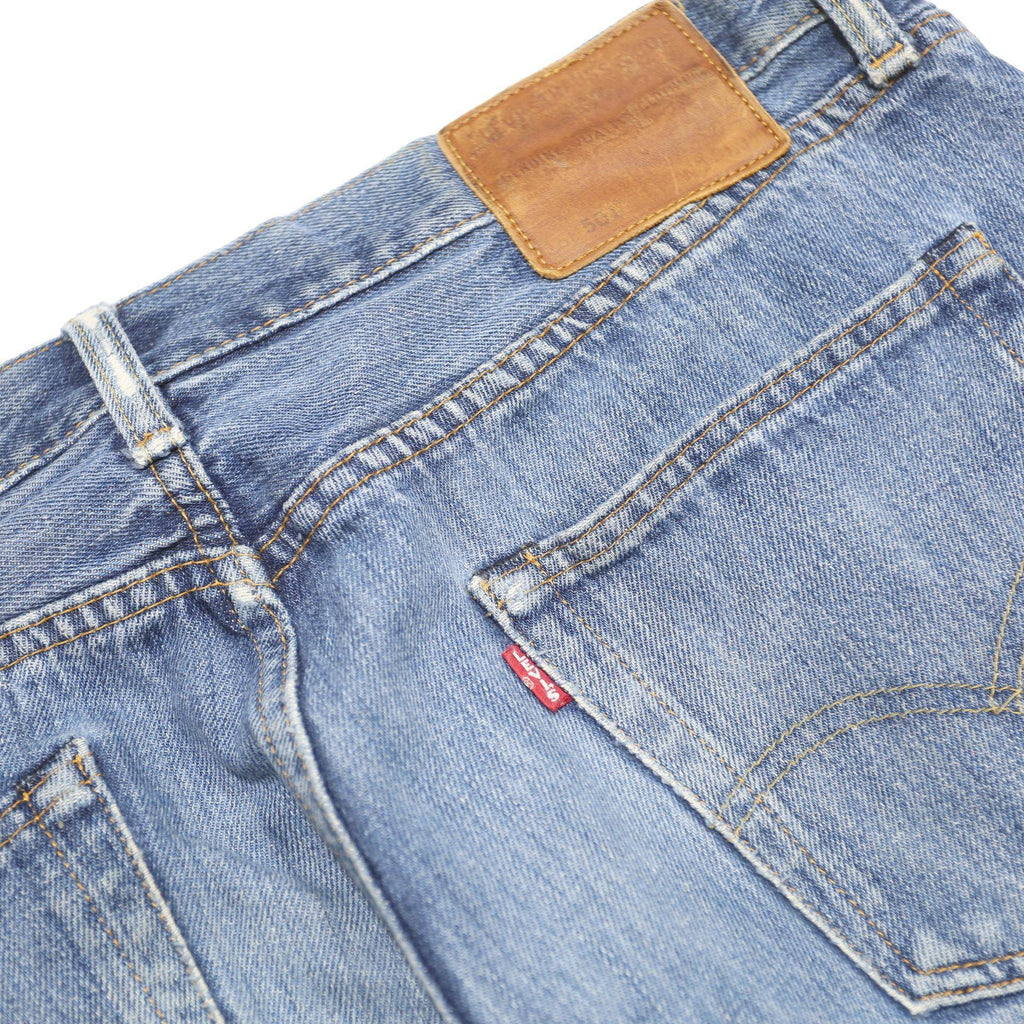 LEVI'S 501 BIG E Mens Blue Regular Straight Denim Cotton Light W36 L34 Button