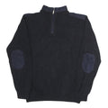 WARREN PARK Mens Black Cotton Patterned Pullover Crew Neck Basic Knit L Jumper