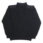 WARREN PARK Mens Black Cotton Patterned Pullover Crew Neck Basic Knit L Jumper