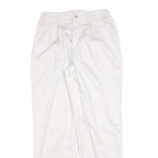 LEE Womens Cotton Blend White Relaxed Trousers W28 L32 Elastic Waist Zip Closure
