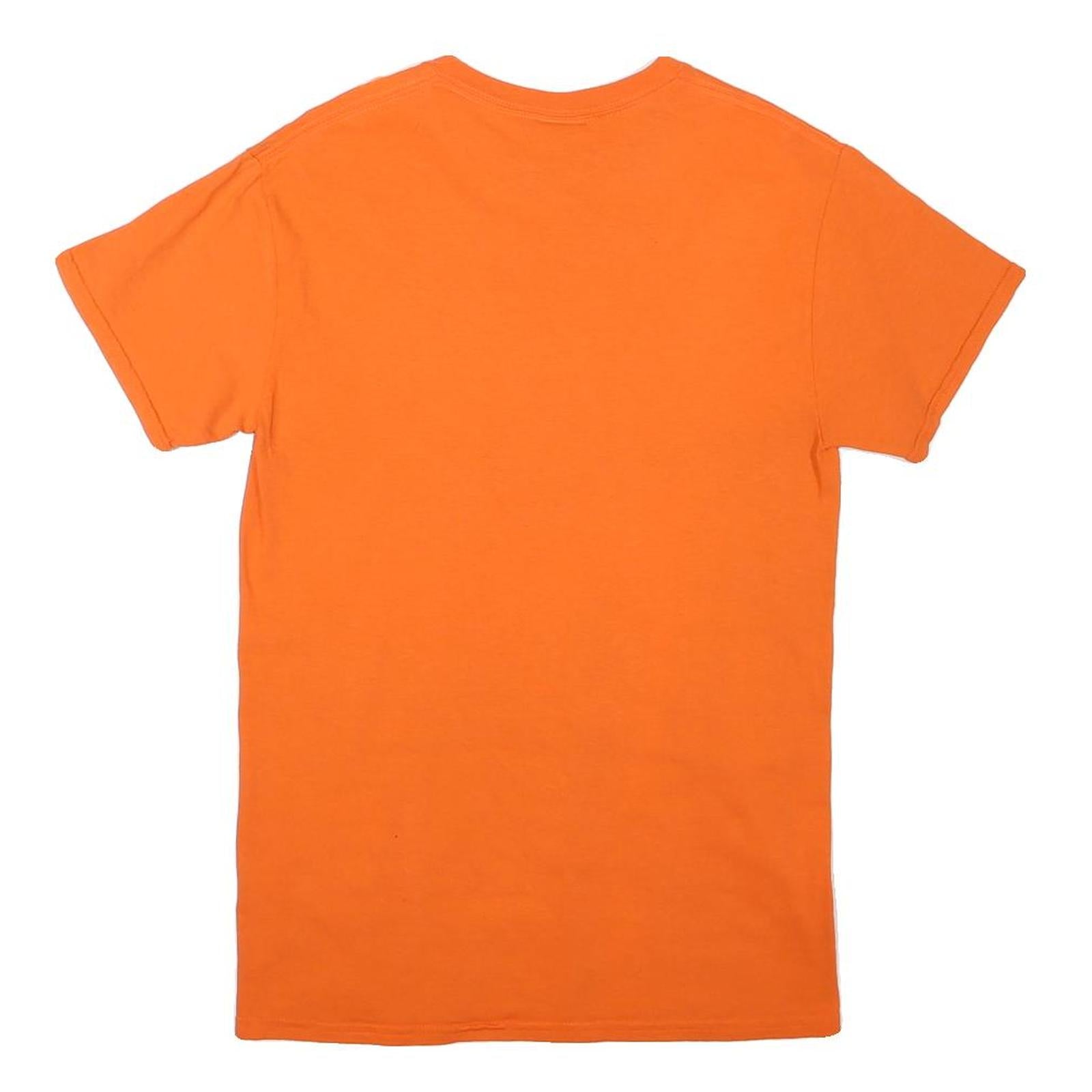 GILDAN Mens Orange Monde Couleurs Festival Graphic T-Shirt S Short Sleeve Crew