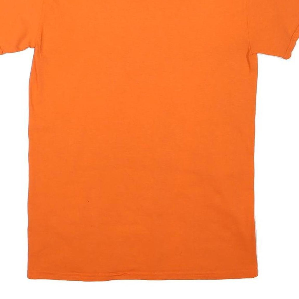 GILDAN Mens Orange Monde Couleurs Festival Graphic T-Shirt S Short Sleeve Crew