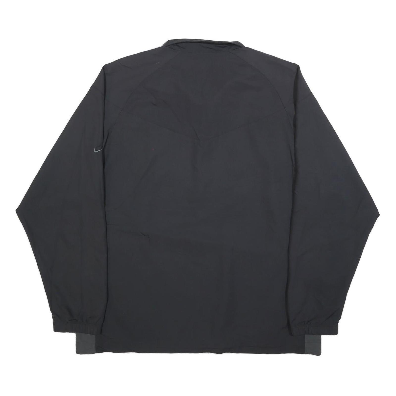 NIKE Mens Black Golf Jacket XL Polyester Plain Zip Lightweight Sportswear