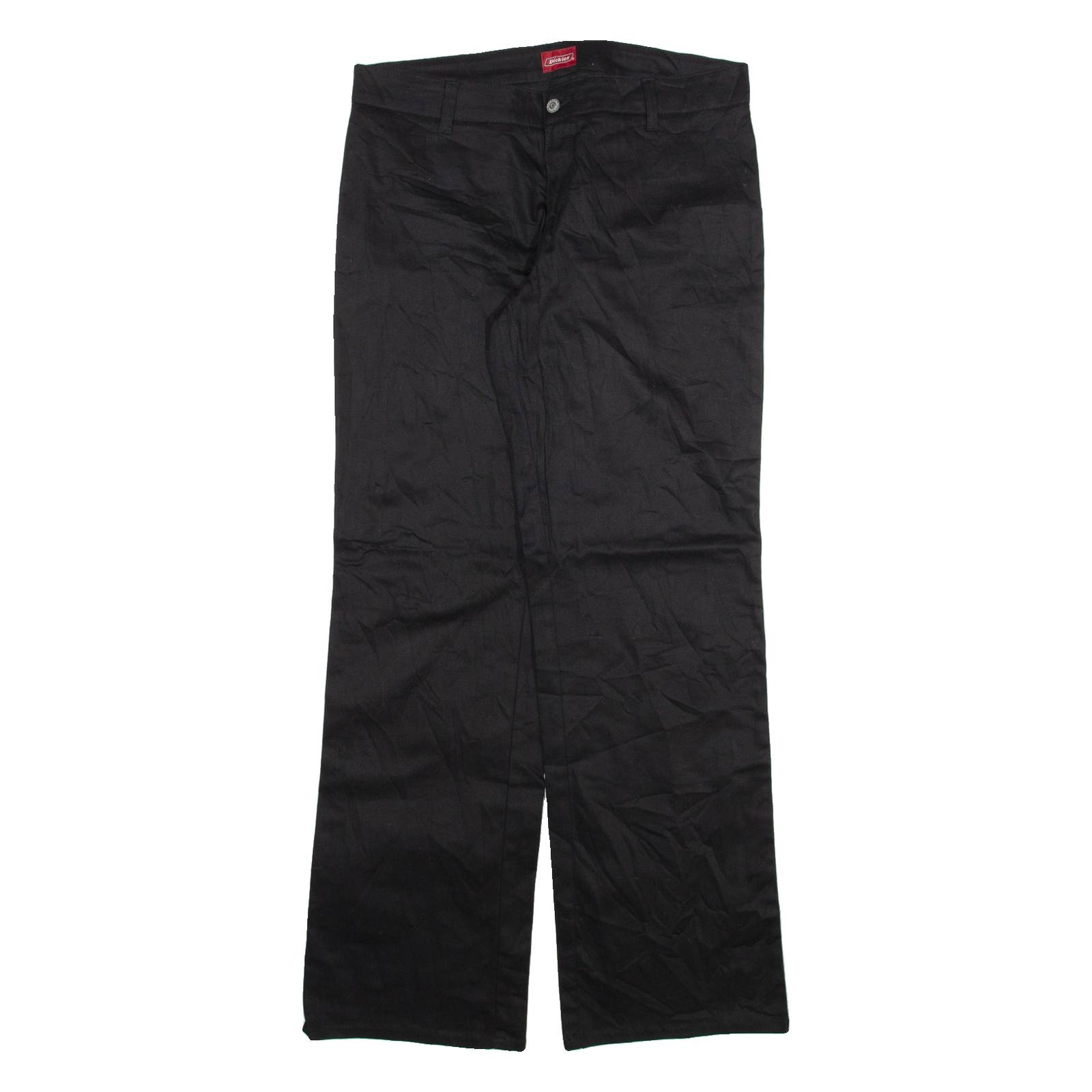 DICKIES Womens Trousers Black Relaxed Straight W34 L32