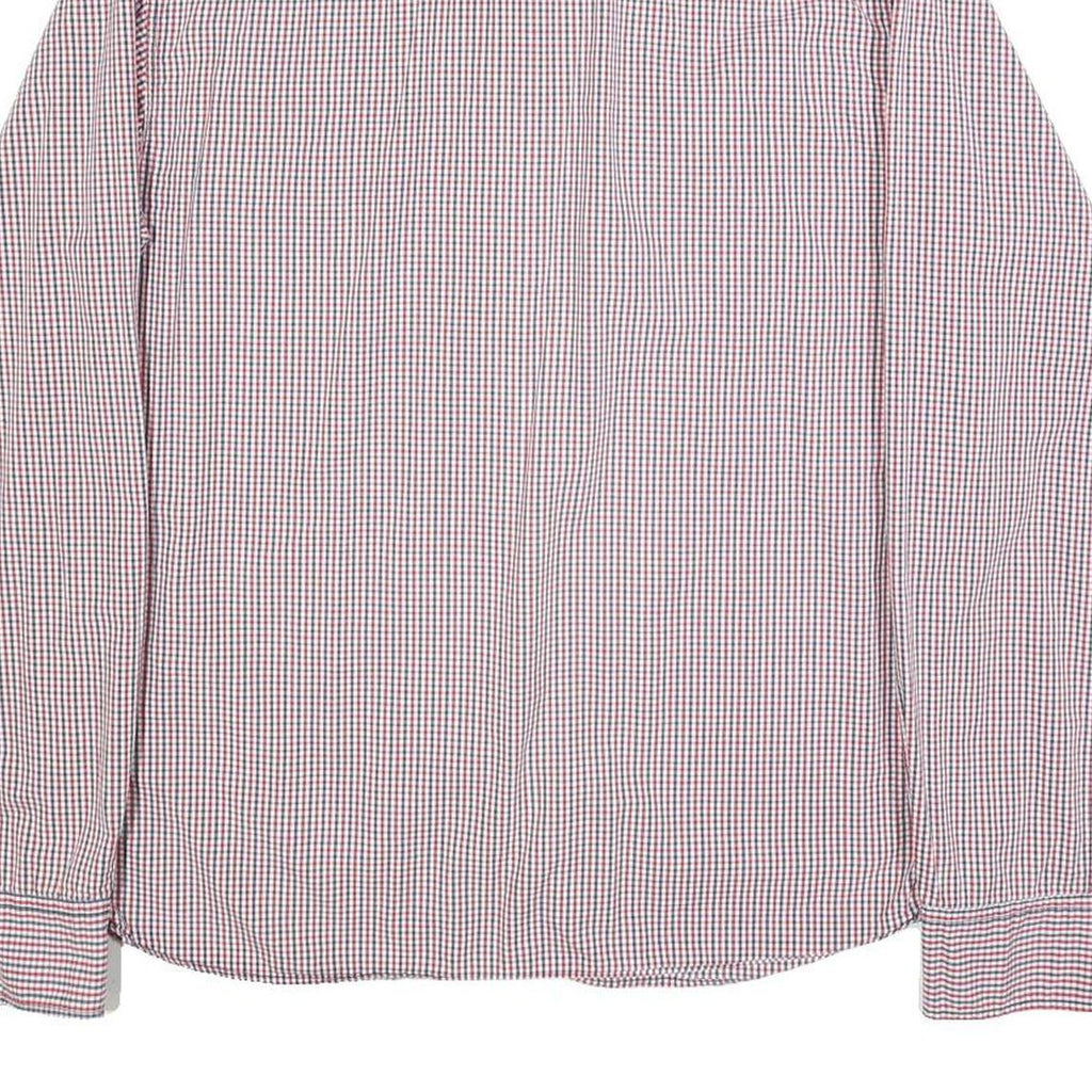 DIESEL Mens Red Blue Check Shirt L Casual Cotton Button Long Sleeve