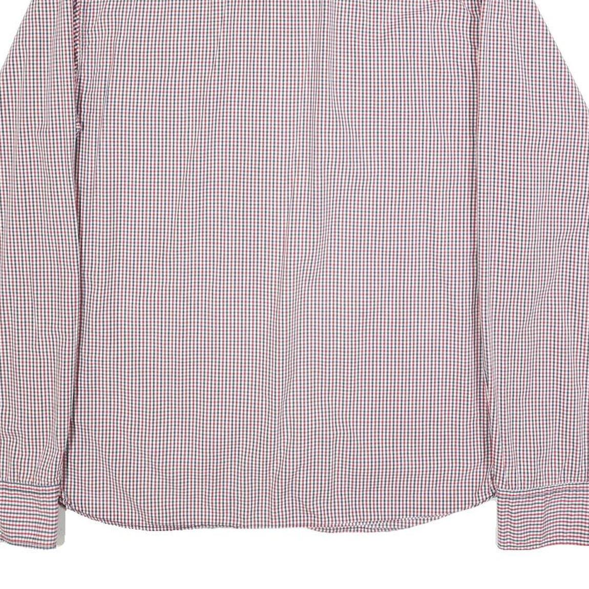 DIESEL Mens Red Blue Check Shirt L Casual Cotton Button Long Sleeve