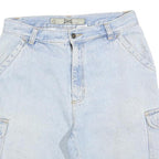 GO WEST Mens Shorts Blue Cargo Cotton Blend M W30 Casual Pockets Summer