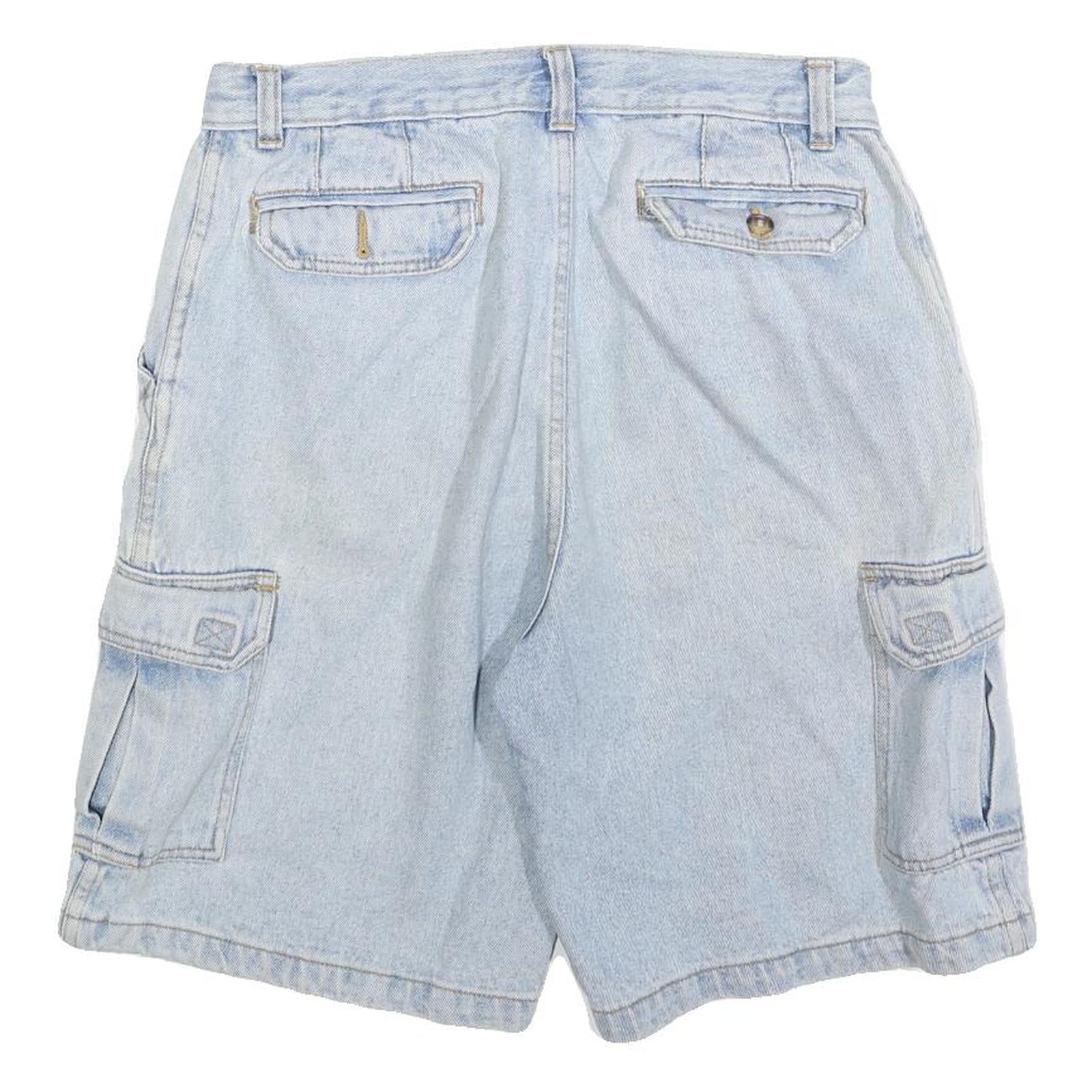 GO WEST Mens Shorts Blue Cargo Cotton Blend M W30 Casual Pockets Summer