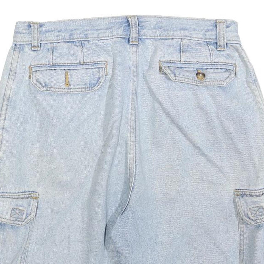 GO WEST Mens Shorts Blue Cargo Cotton Blend M W30 Casual Pockets Summer