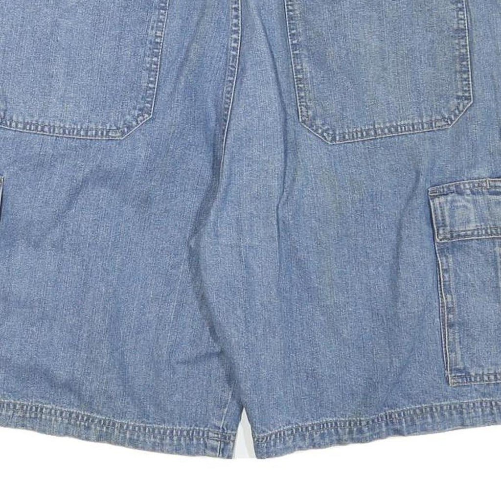 WRANGLER Mens Blue Casual Denim Cargo Shorts XL W36 Relaxed Fit Cotton Blend