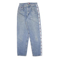 TOMMY JEANS Womens Relaxed Blue Denim Jeans W29 L32 Logo Tape Side Stripe Zip