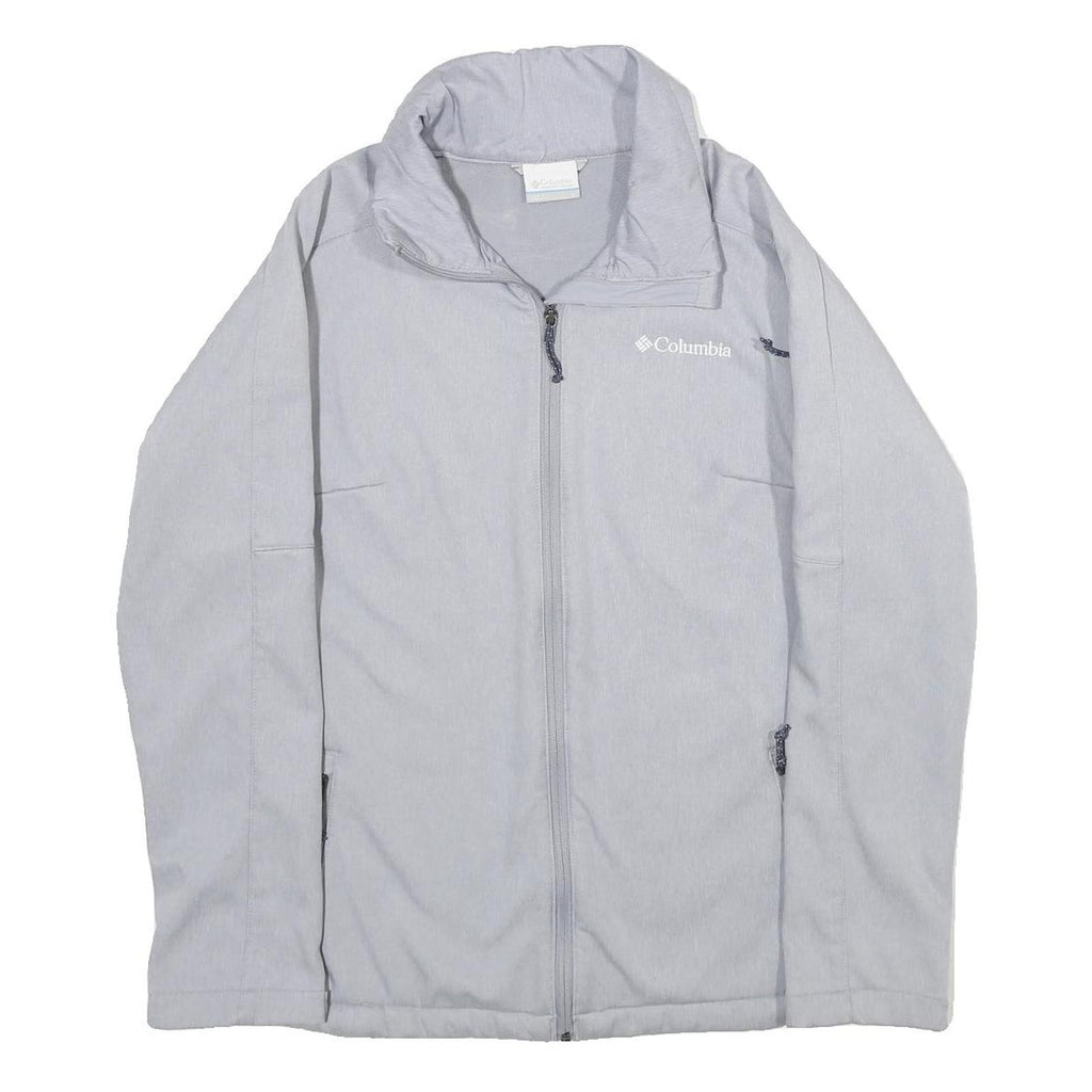 COLUMBIA Womens Grey Softshell Jacket L Polyester Zip Outdoor Casual