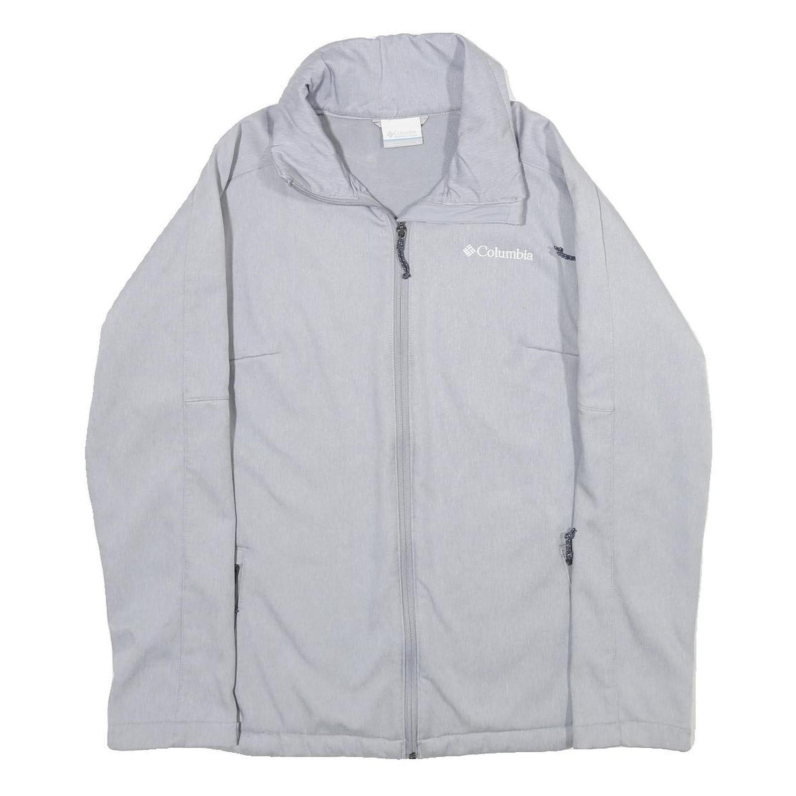 COLUMBIA Womens Grey Softshell Jacket L Polyester Zip Outdoor Casual