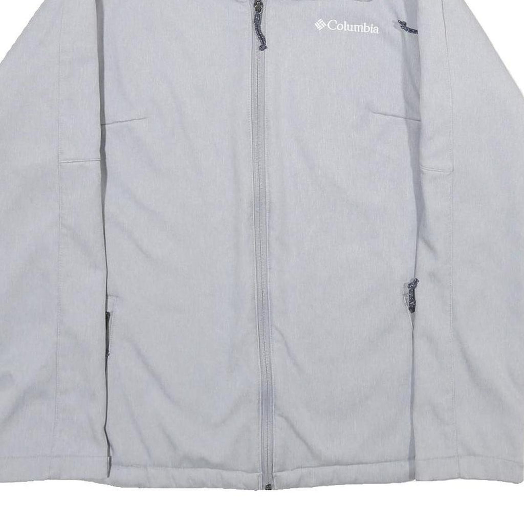 COLUMBIA Womens Grey Softshell Jacket L Polyester Zip Outdoor Casual