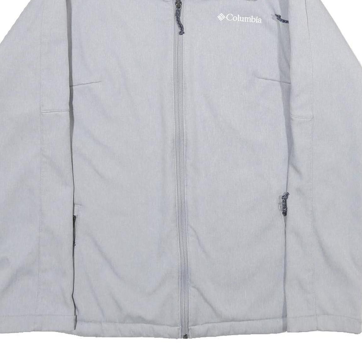 COLUMBIA Womens Grey Softshell Jacket L Polyester Zip Outdoor Casual