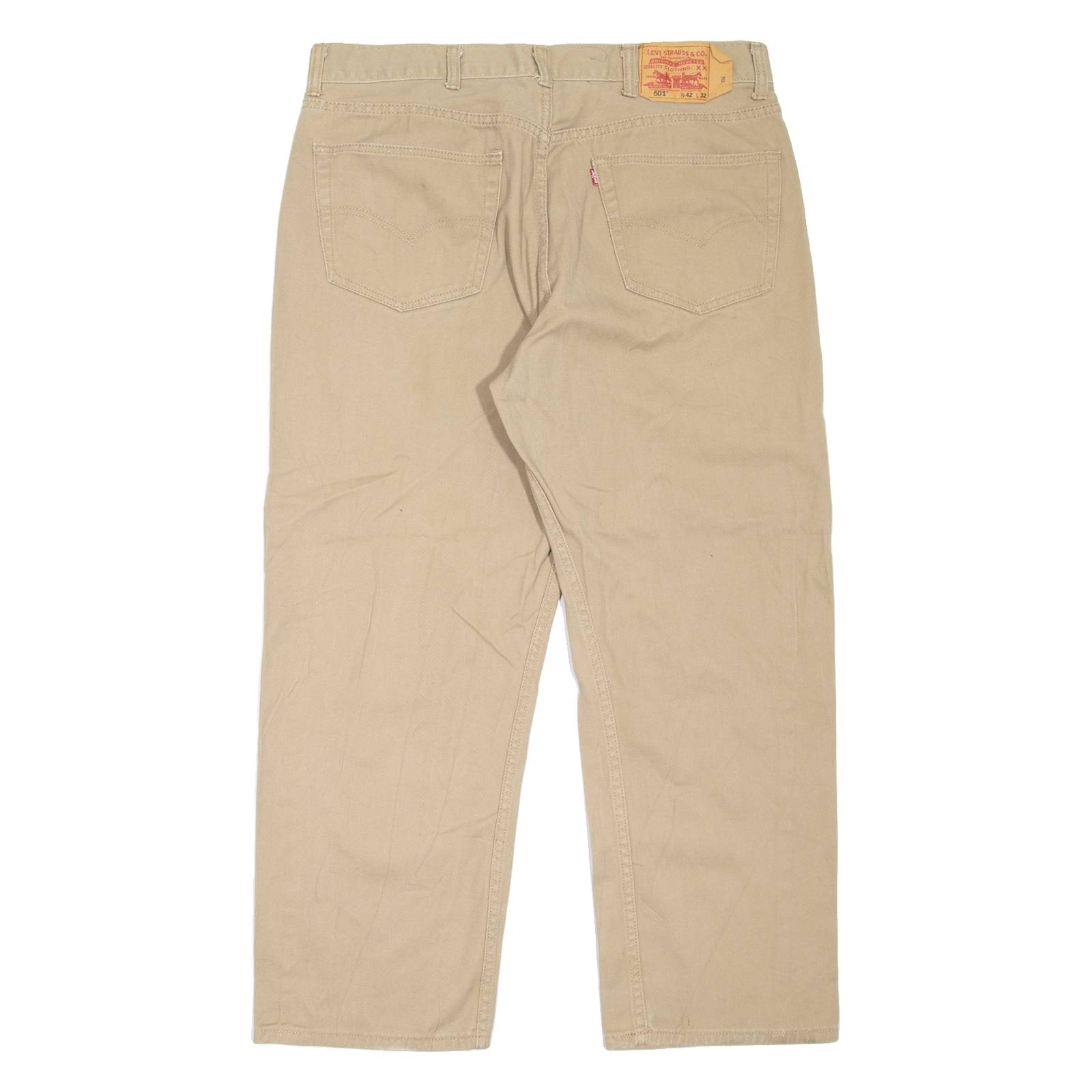 LEVI'S 501 Jeans Mens Beige Regular Straight W37 L28