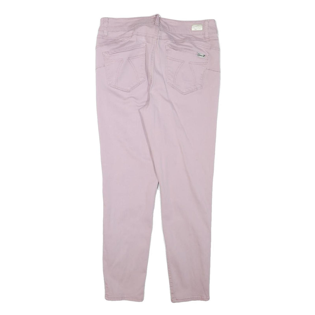 SEVEN7 Womens Cotton Blend Pink Slim Skinny Trousers W32 L28 Stylish Comfort