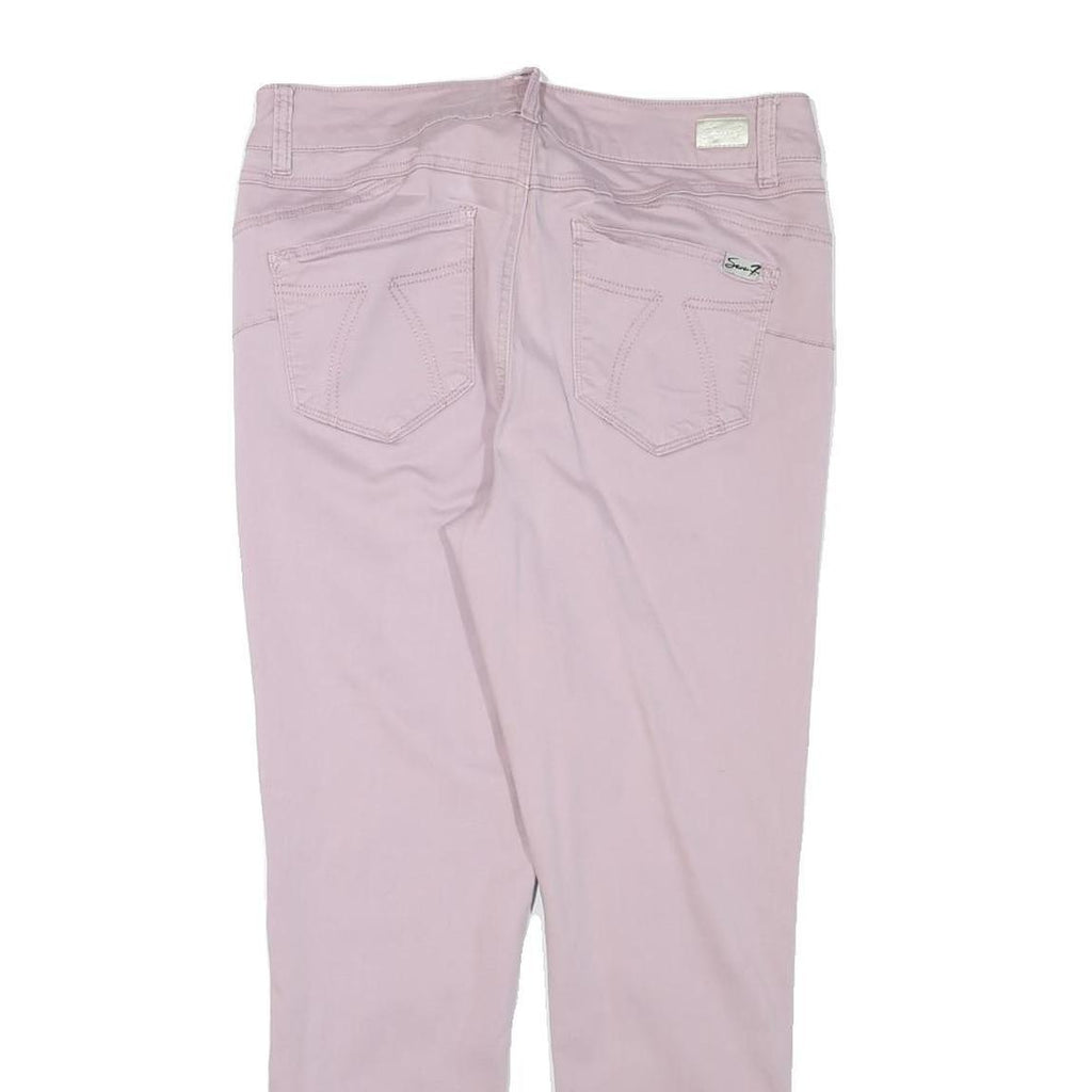 SEVEN7 Womens Cotton Blend Pink Slim Skinny Trousers W32 L28 Stylish Comfort