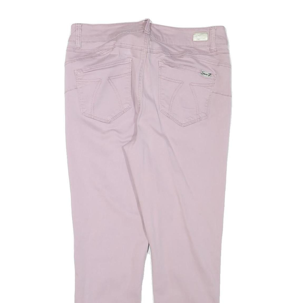SEVEN7 Womens Cotton Blend Pink Slim Skinny Trousers W32 L28 Stylish Comfort