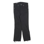 LEVI'S Womens Black Regular Straight Denim Raw Hem W25 L22 Classic Jeans