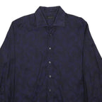 DUCHAMP Mens Blue Shirt XL Cotton Long Sleeve Button Plain Stylish Casual